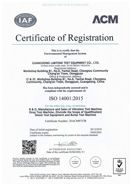 China Labtone Test Equipment Co., Ltd Zertifizierungen